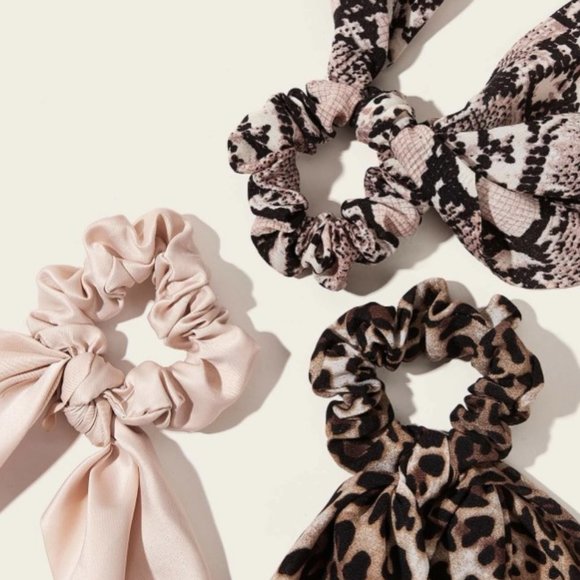 3 for $35/ 3pcs Leopard & Snakeskin Pattern Scrunc - Picture 3 of 3